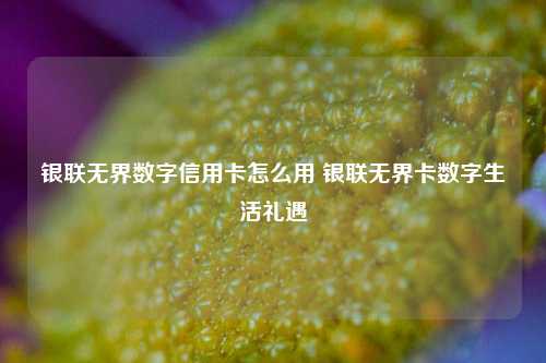 银联无界数字信用卡怎么用 银联无界卡数字生活礼遇