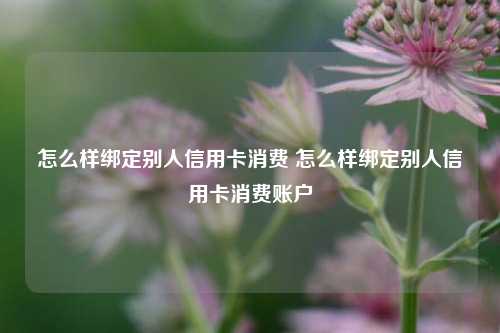 怎么样绑定别人信用卡消费 怎么样绑定别人信用卡消费账户