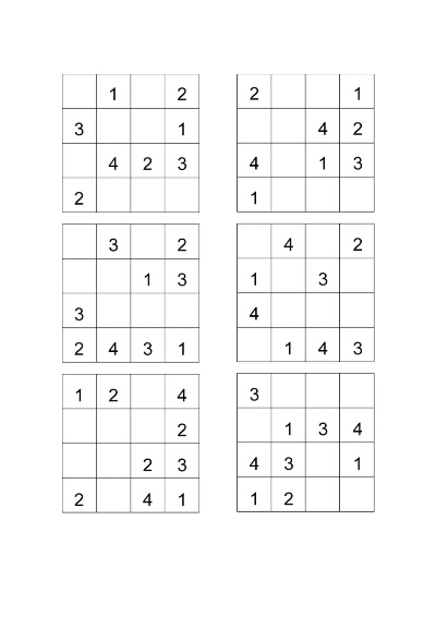 四宫格数独方法和技巧图片 四宫格数独的方法技巧与规律