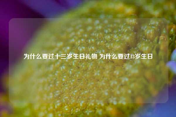 为什么要过十三岁生日礼物 为什么要过13岁生日