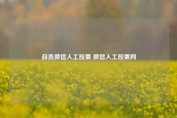 自贡微信人工投票 微信人工投票网