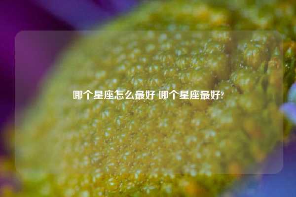 哪个星座怎么最好 哪个星座最好?